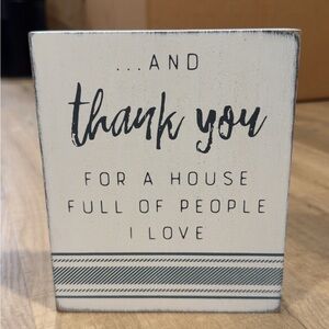 Hobby Lobby Thank You Plaque - Black and Cream